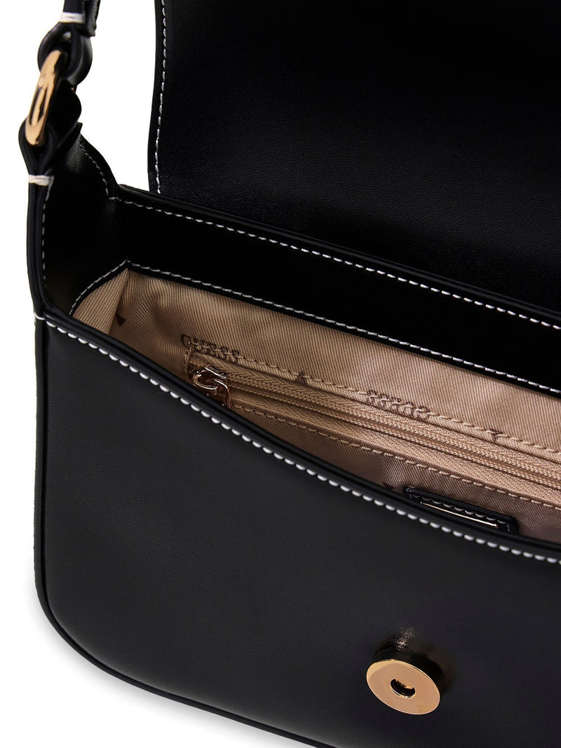 Guess Black Ruby Flap Shoulder Bag, UK version