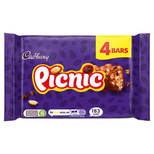 Cadbury Picnic Chocolate Bar Multipack   4 x 32g GOODS M&S   