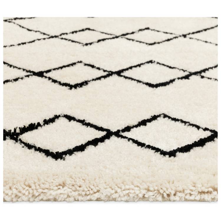 Habitat diamond tufted shaggy rug cream and black 120x170cm (British brand)