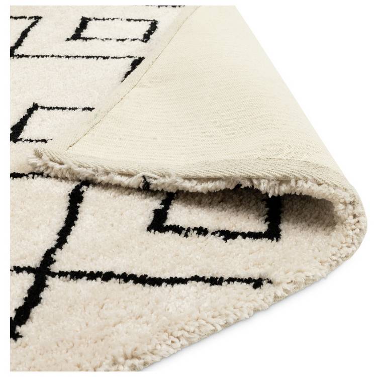 Habitat diamond tufted shaggy rug cream and black 120x170cm (British brand)