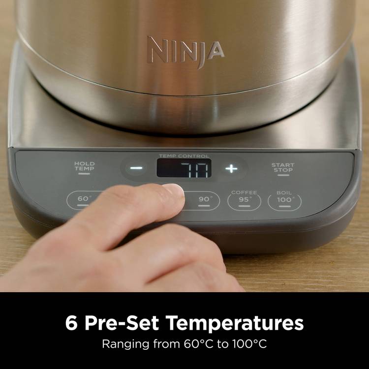 Ninja perfect temperature kettle stainless steel 1.7L, imported from the UK