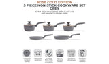 Tower 5-piece ceramic pan set with glass lids, imported from the UK