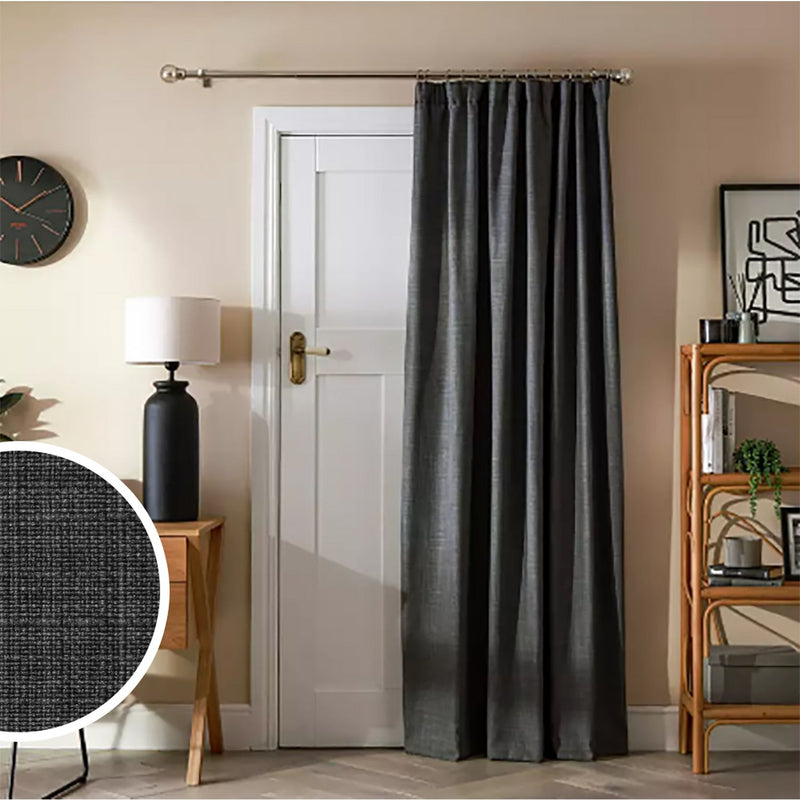 Argos Home Thermal Door Curtains - Charcoal - 167x213cm