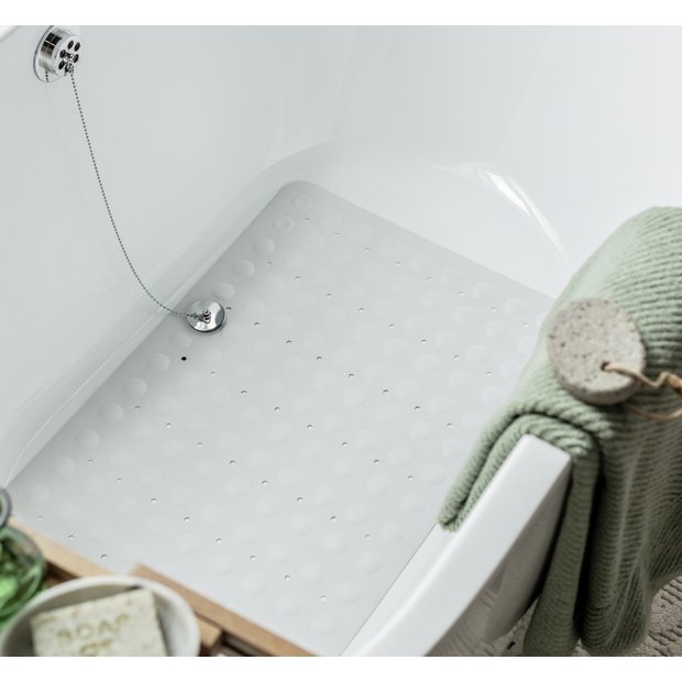 Argos Home rubber bath mat white 70x40cm, imported from the UK