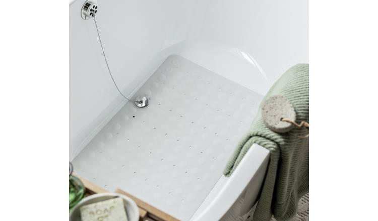 Argos Home rubber bath mat white 70x40cm, imported from the UK