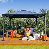 Palram Canopia hardtop aluminium and polycarbonate gazebo 3.6 x 3.6m, imported from the UK
