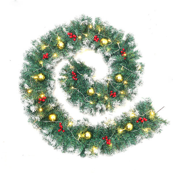 Livingandhome pre-lit Christmas garland 270cm, imported from the UK