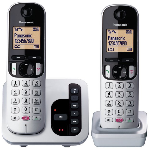 Panasonic twin cordless phone with answer machine (British brand)