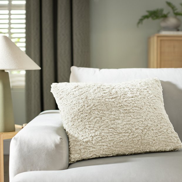 Habitat faux shearling cushion oatmeal 55x40cm (British brand)