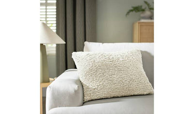Argos Habitat Faux Shearling Cushion Oatmeal 55x40cm- Buy online at McGrocer