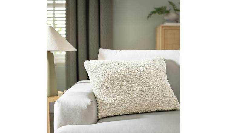 Habitat faux shearling cushion oatmeal 55x40cm (British brand)