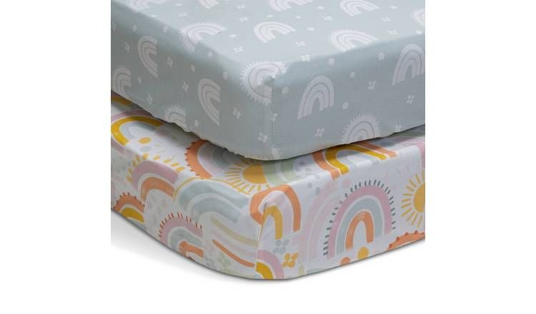 Habitat Rainbow Nursery Twin Fitted Sheets - Cot