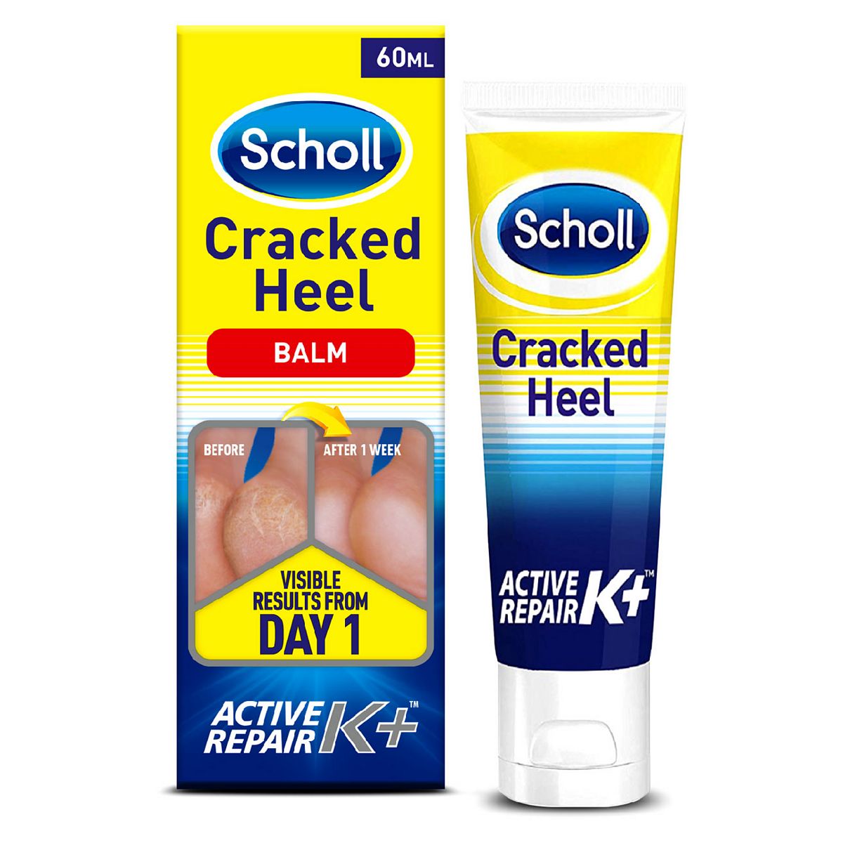 Scholl Cracked Heel Repair Cream Active Repair K+ - 60ml GOODS Boots   