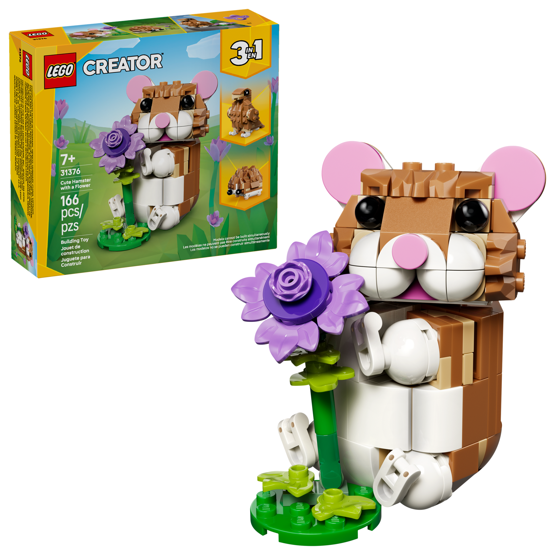 LEGO Creator 3 in 1 Cute Hamster with a Flower building set - British product