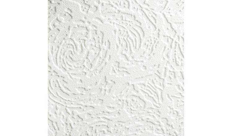 Superfresco Swirl White Wallpaper roll, paintable design (British brand)