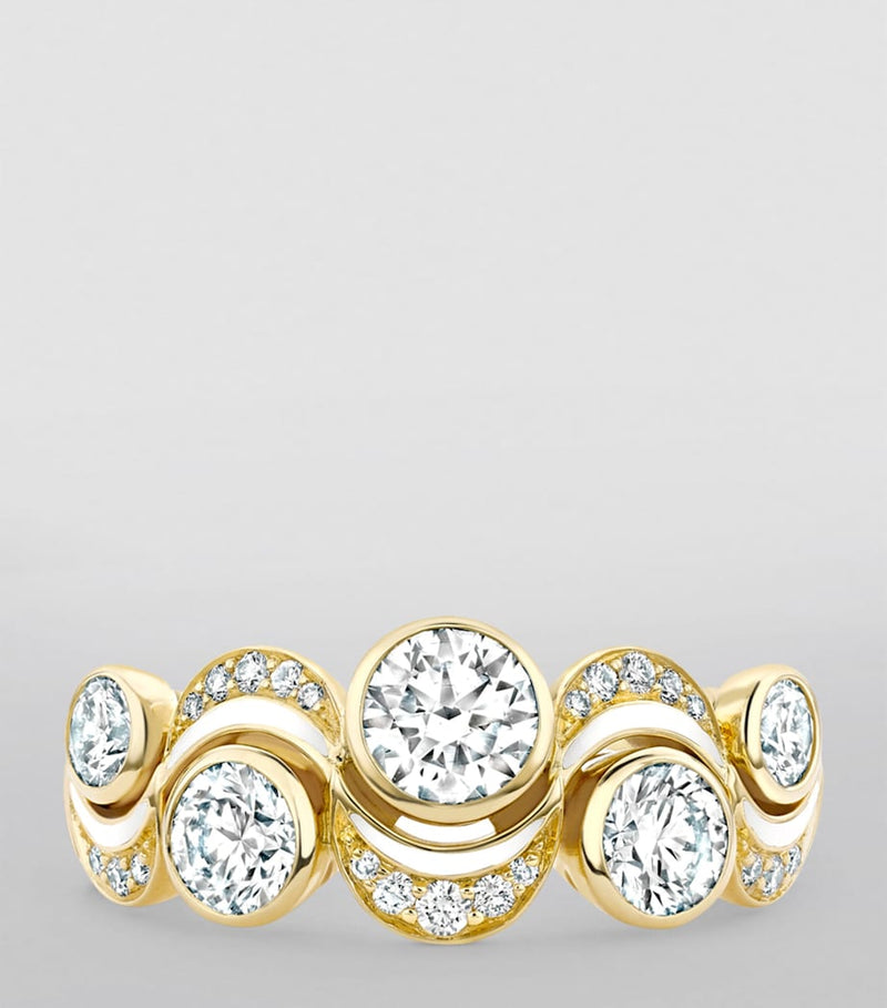 Boodles Over the Moon diamond ring in yellow gold (British brand)