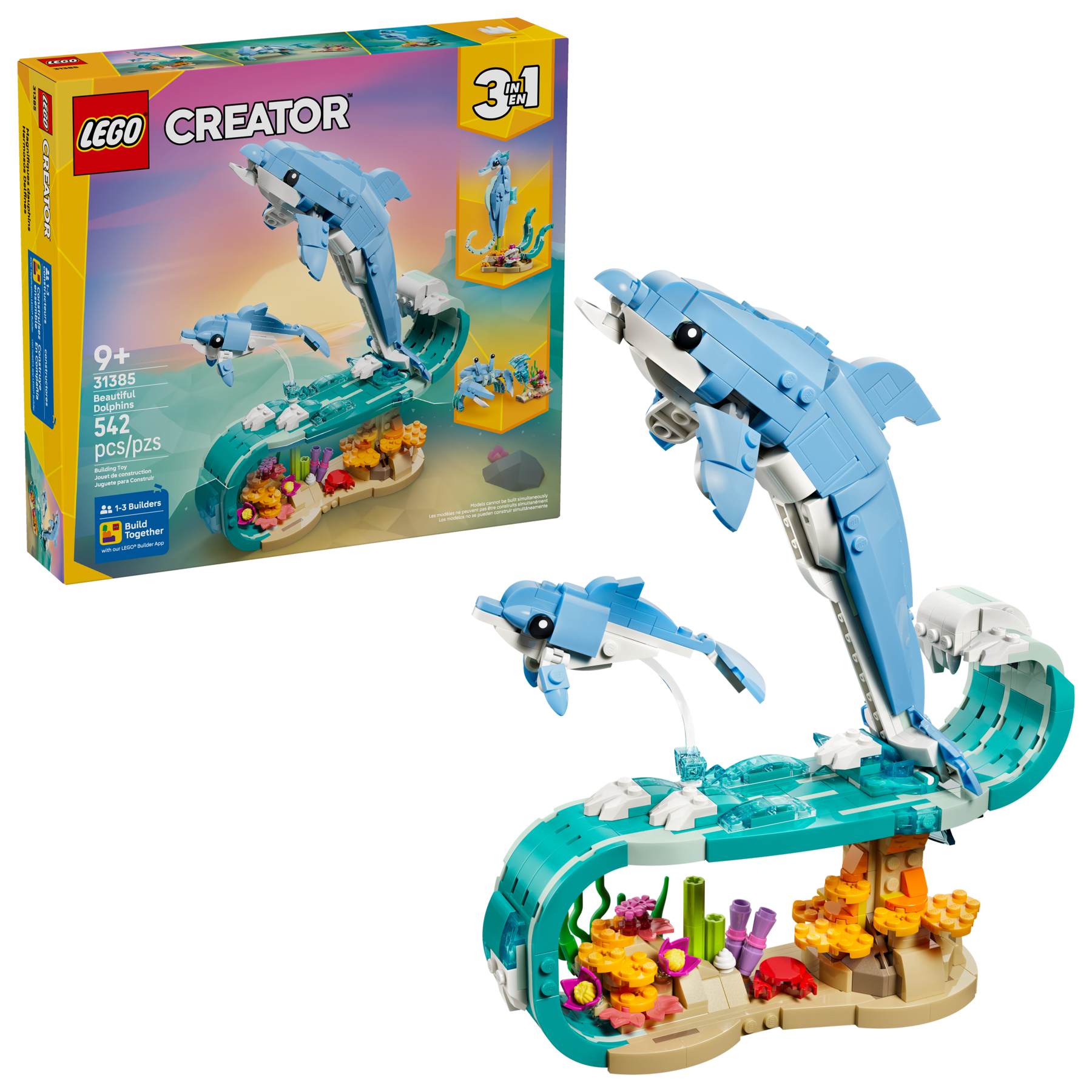 LEGO Creator 3 in 1 Sea Animals dolphins building toy (British brand)