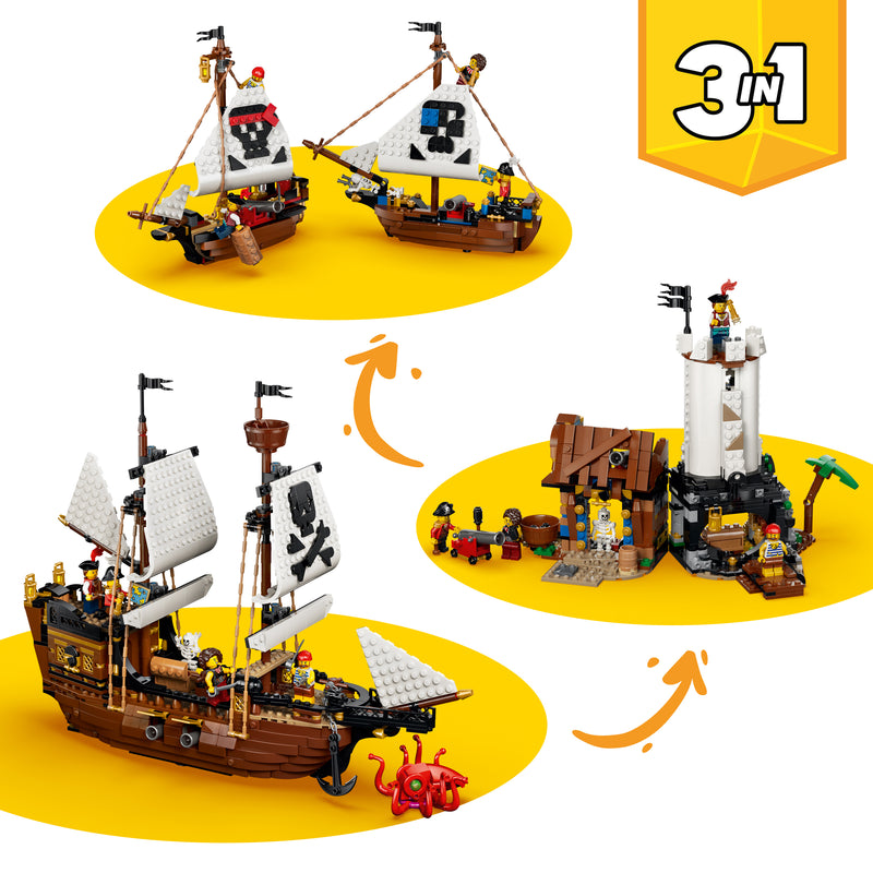 LEGO Creator pirate ship building set 1074 pieces, UK version