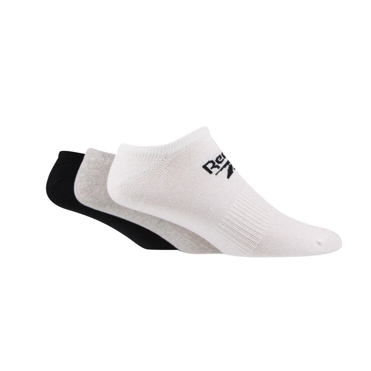 Reebok no show socks 6 pack in black, white, grey (British brand)