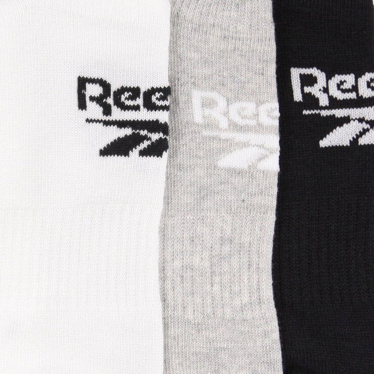 Reebok no show socks 6 pack in black, white, grey (British brand)