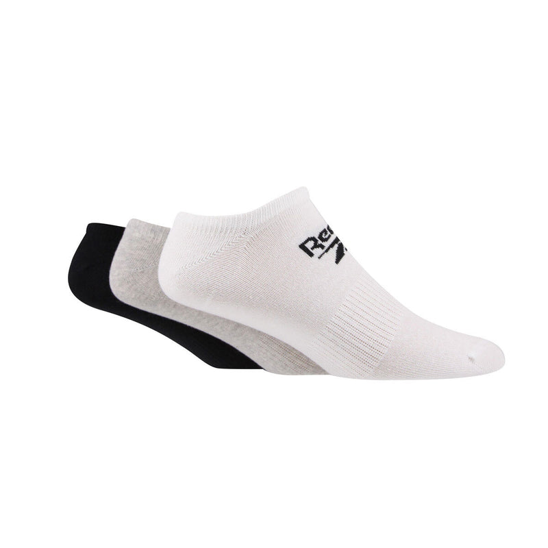 Reebok no show socks 6 pack in black, white, grey (British brand)