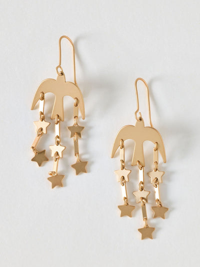 Next Oliver Bonas Gold Kimi Brushed Metal Swallow Hook Earrings- Buy online at McGrocer