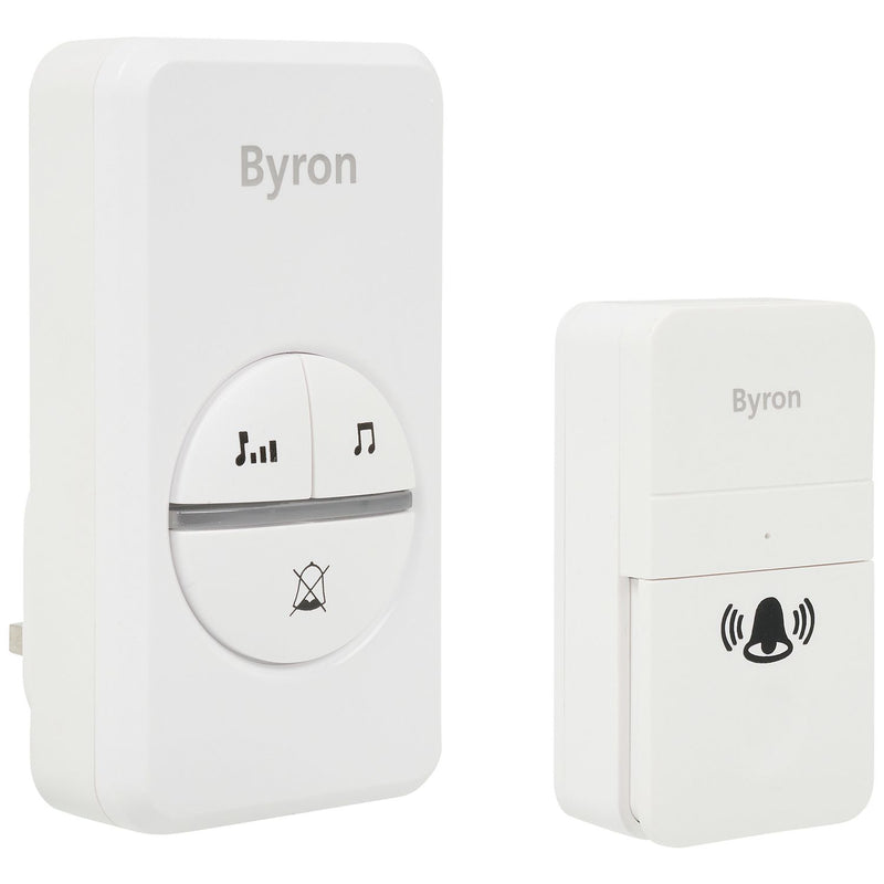 Byron plug-in doorbell white 100m range, UK version