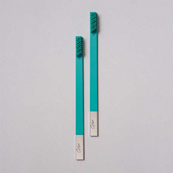 APRIORI Turquoise Blue Silver Medium Toothbrush - British product