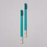 APRIORI Turquoise Blue Silver Medium Toothbrush - British product