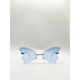 SVNX frameless blue butterfly sunglasses gold frame (British brand)