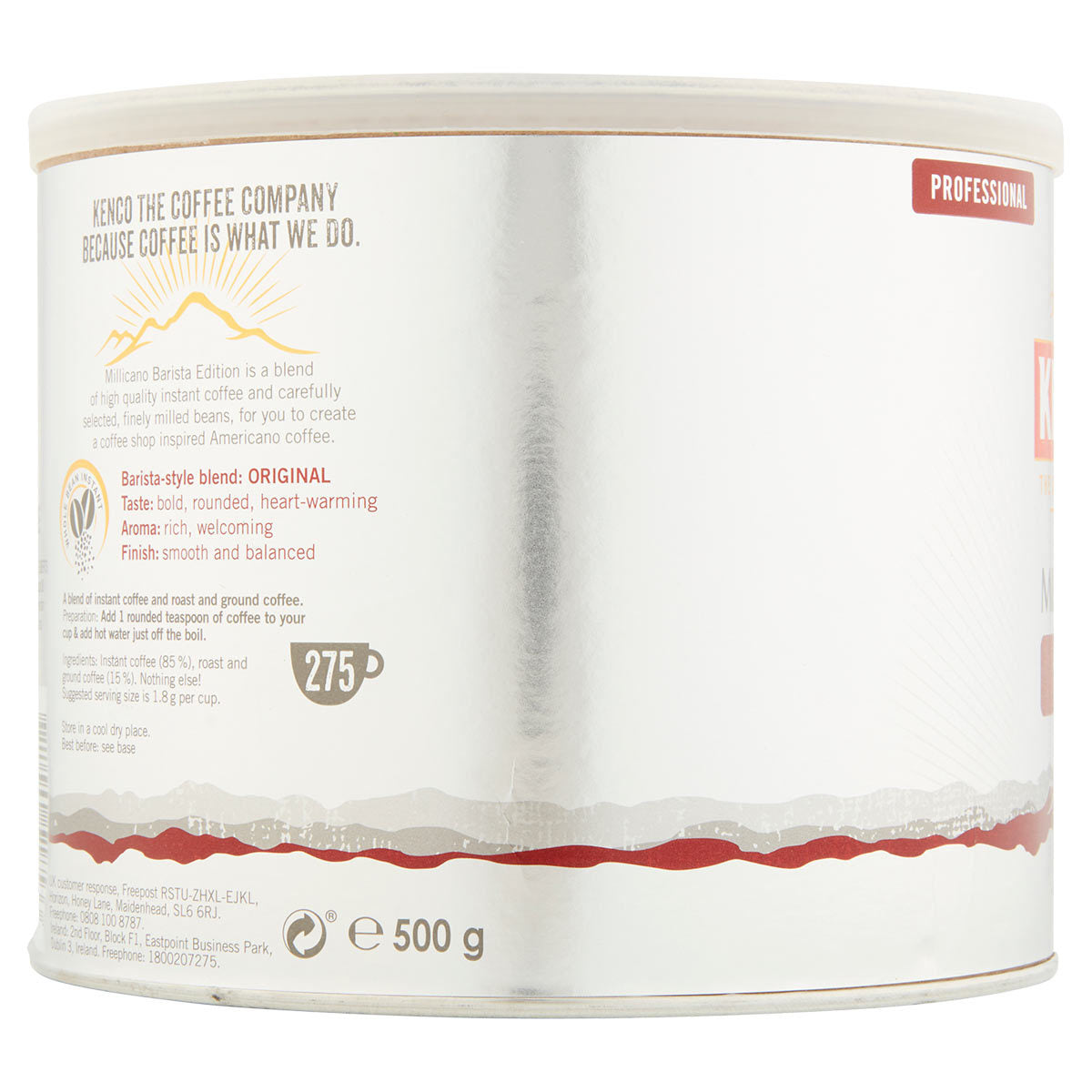 Kenco Millicano Americano Original kaffeblanding 500g, UK-version