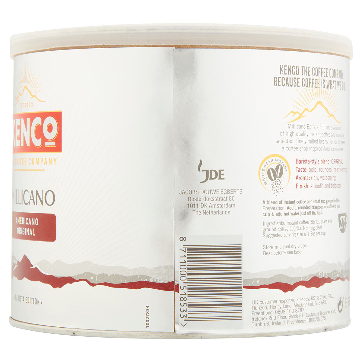 Kenco Millicano Americano Original kaffeblanding 500g, UK-version