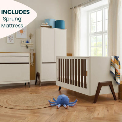 Tutti Bambini Fuori 4 Piece Nursery Set Sand and Walnut Baby Furniture Set