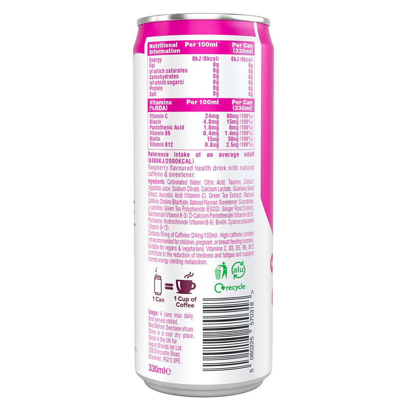 Aspire Mango Lemonade and Raspberry sugar-free energy drink 12x330ml - British product