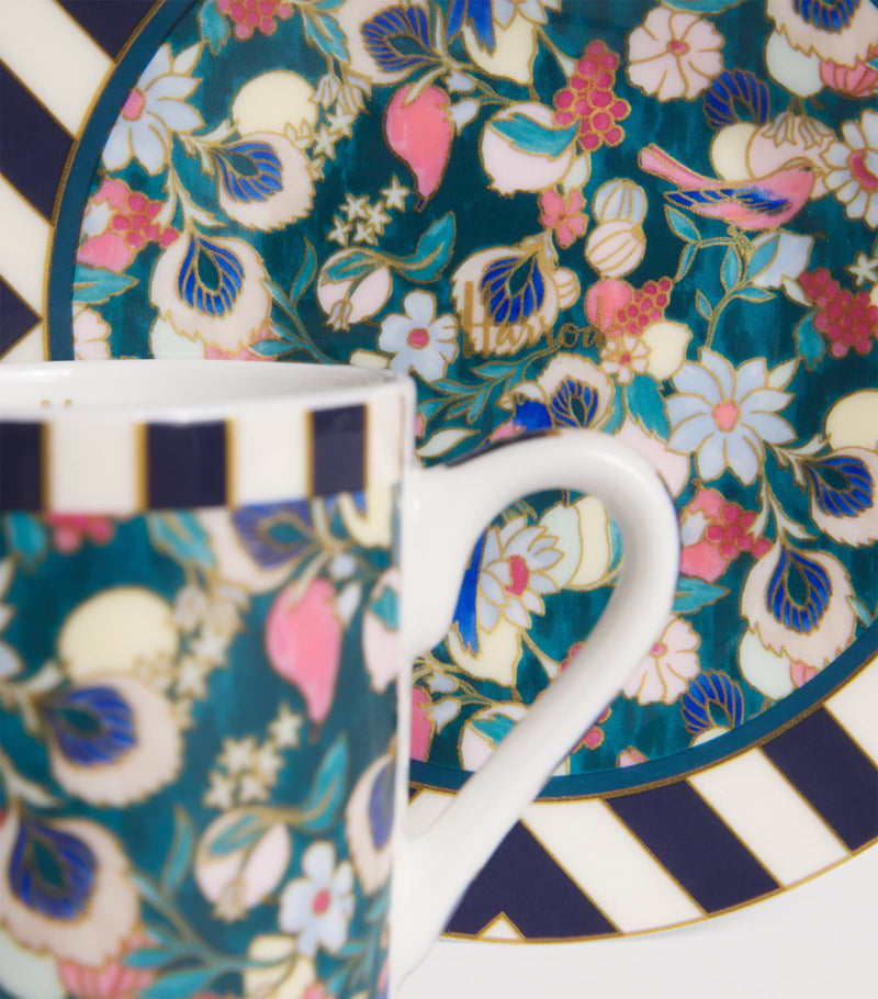 Harrods Enchanted Emporium Botanical espresso cup and saucer set, UK version