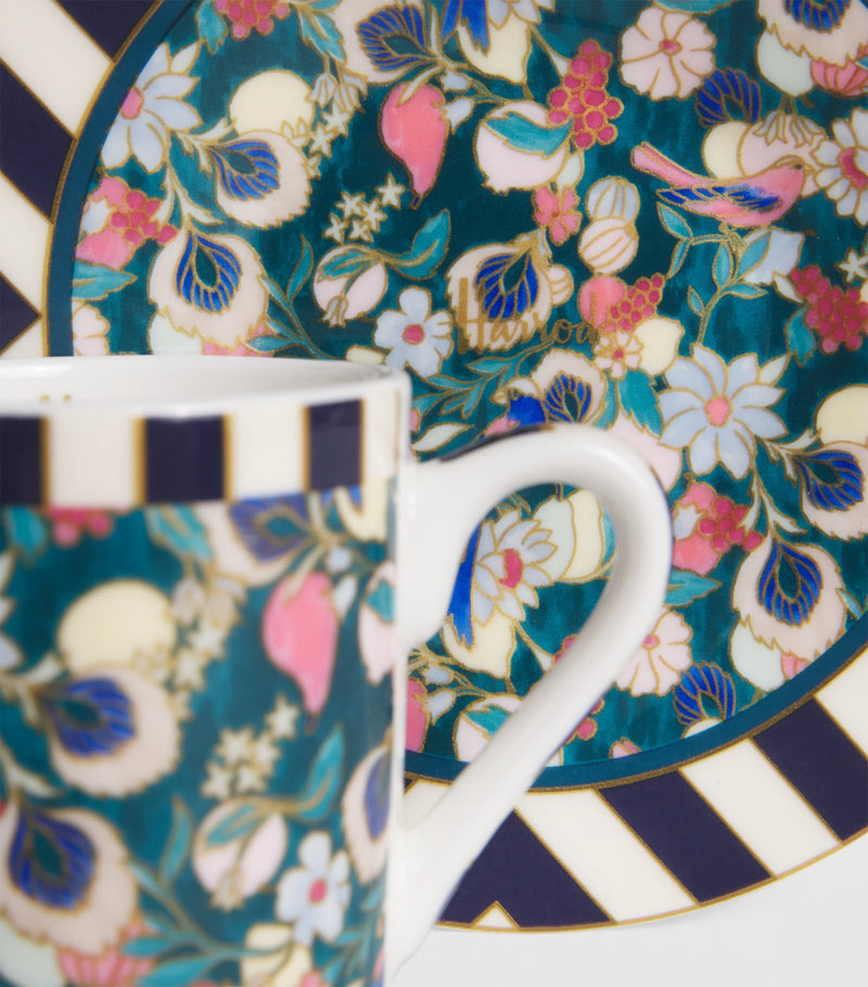 Harrods Enchanted Emporium Botanical espresso cup and saucer set, UK version