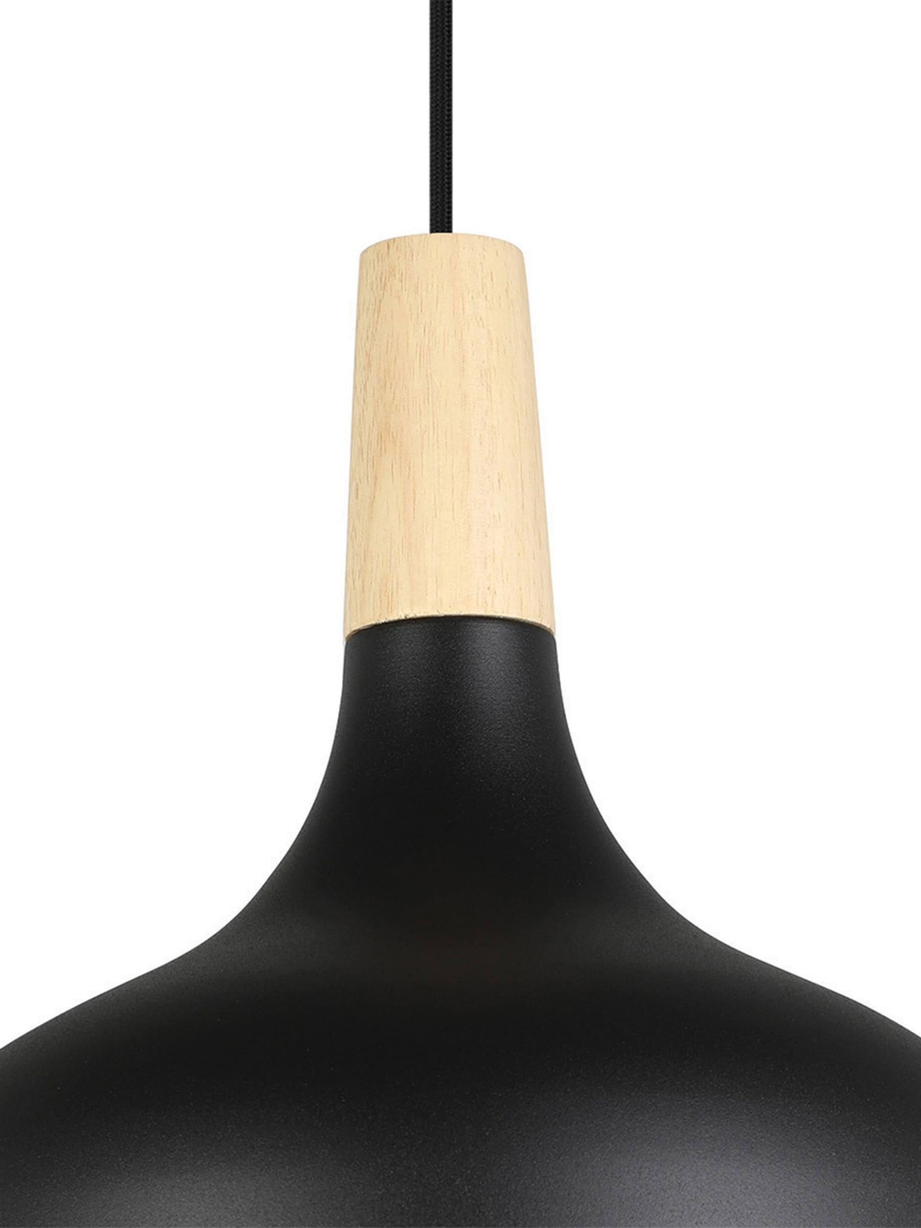 Eglo Sabinar pendant light black metal and wood, UK version