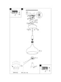 Eglo Sabinar pendant light black metal and wood, UK version