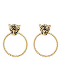 Oliver Bonas gold tone leopard hoop earrings (British brand)