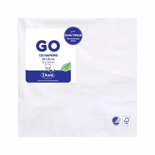 White Compostable Paper Napkins   125 per pack