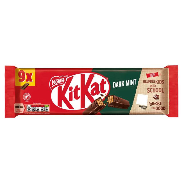 KitKat 2 Finger Dark Mint Chocolate Biscuit Bar   9 x 20.7g GOODS M&S   