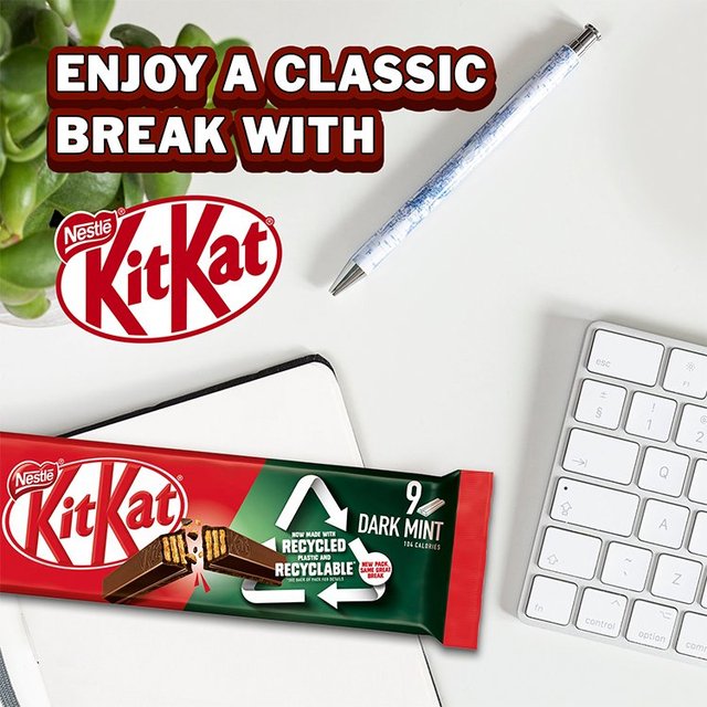 KitKat 2 Finger Dark Mint Chocolate Biscuit Bar   9 x 20.7g