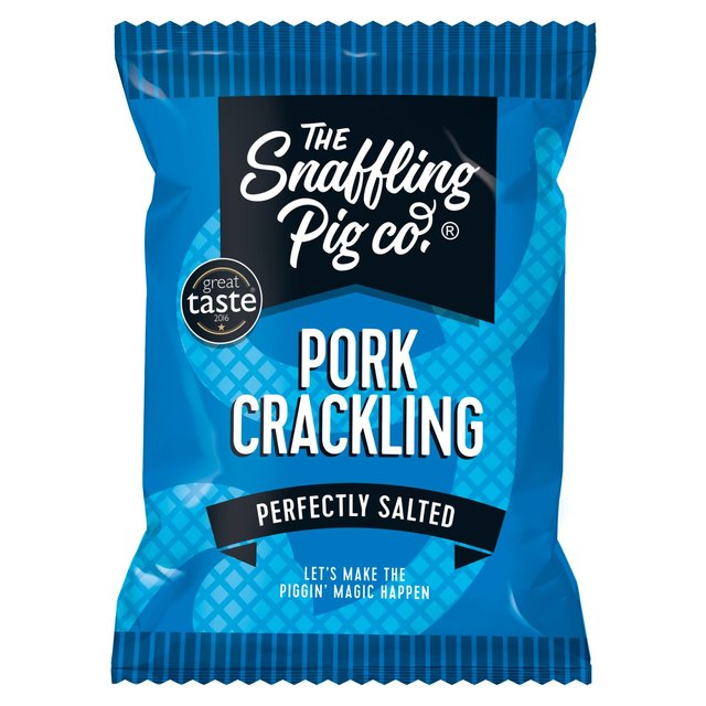 Snaffling Pig Perfectly Salted Pork Crackling Packets   40g GOODS M&S   