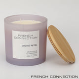 French Connection Pastel Scented Pillar Candle with Linen White or Orchid Petal fragrances 1.5kg - British product