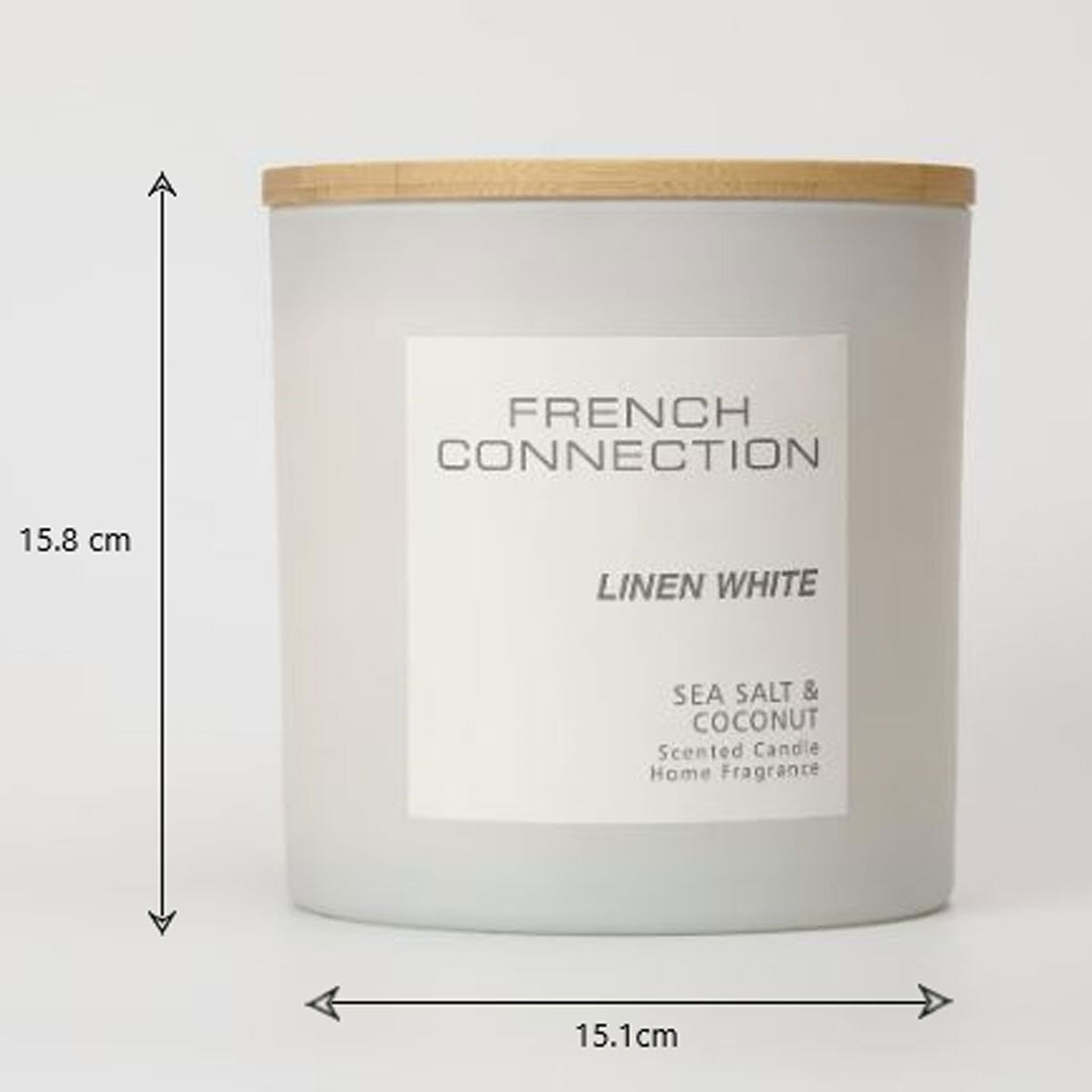 French Connection Pastel Scented Pillar Candle with Linen White or Orchid Petal fragrances 1.5kg - British product