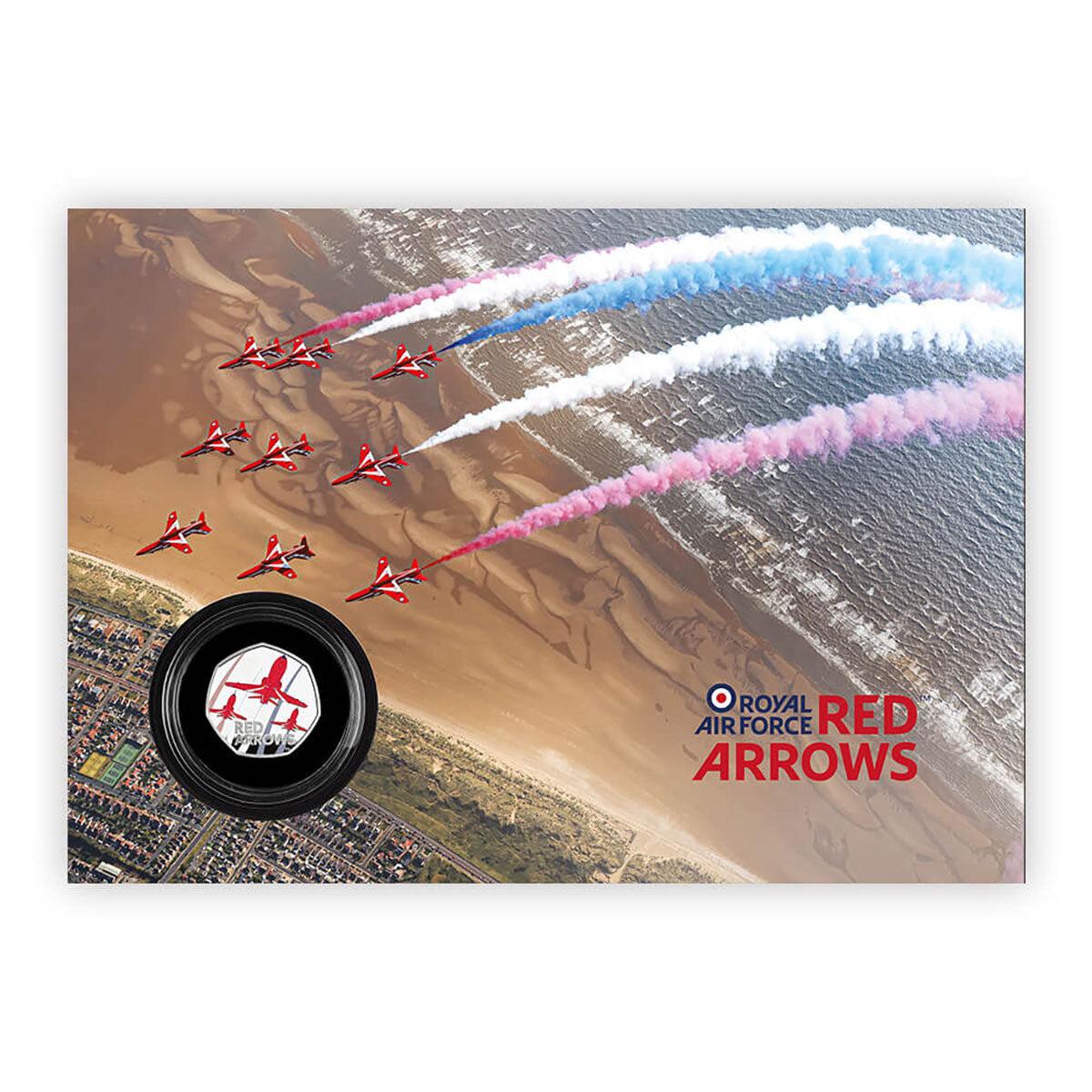 Royal Mail Red Arrows 50p Silver Proof Coin Cover, UK version