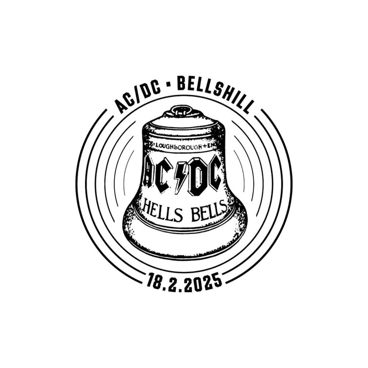 Royal Mail AC/DC Back in Black stamps and medal cover, UK version