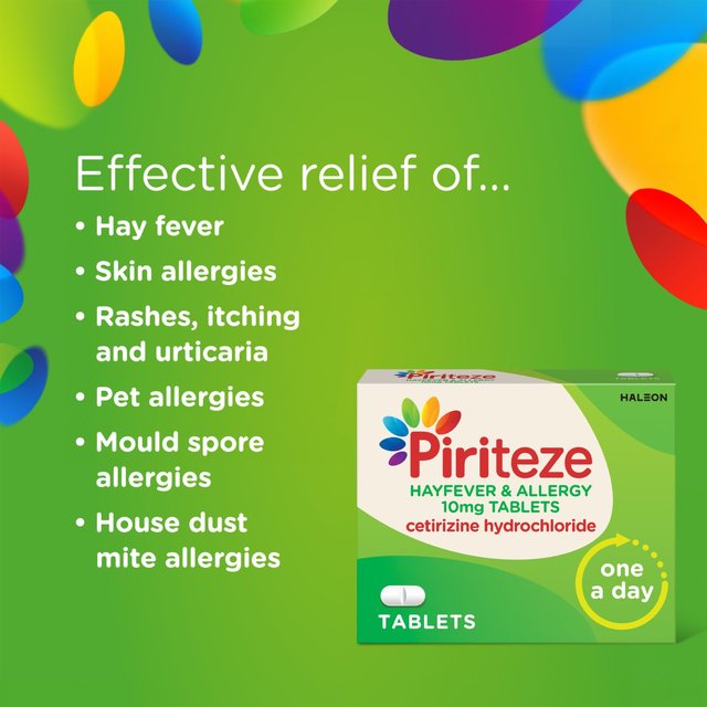 Piriteze Hayfever & Allergy Relief Antihistamine Cetirizine Tablets   30 per pack GOODS M&S   