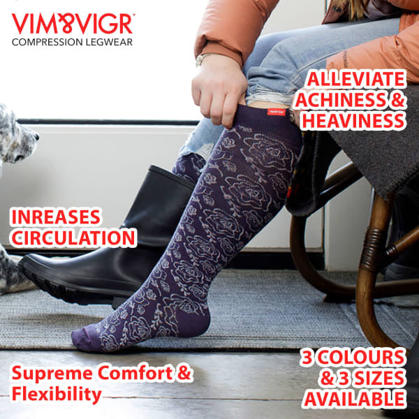VIM&VIGR wide merino compression socks - British product