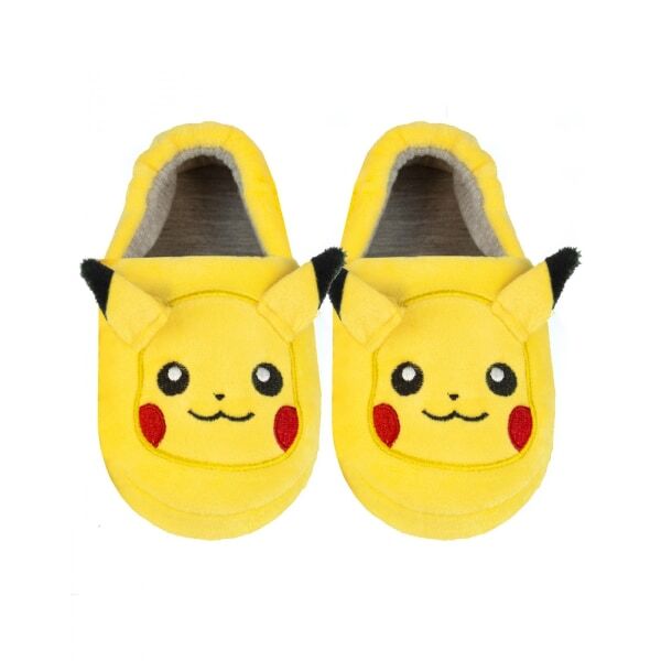 Pokemon Kids Pikachu Face Embroidered Slippers (13)